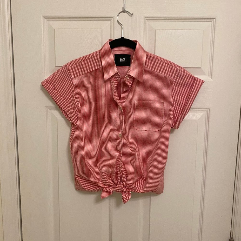 Dolce & Gabbana Cotton Button front tie shirt Sz6